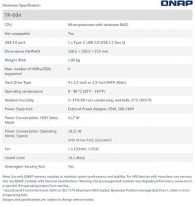 QNAP TR-004 spectabl