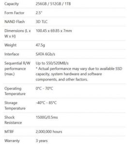 Adata Su750 Ssd