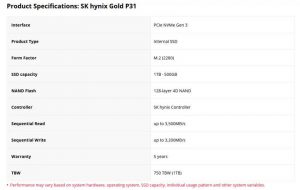 Sk Hynix Gold P31 Ssd Spectabl