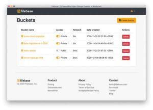 Filebase Buckets Screenshot