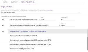 F3 Machine Replication Settings – Staging Area Disks