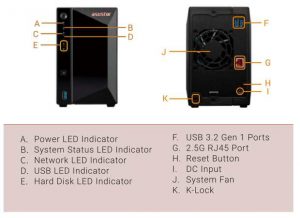 Asustor Drivestor 2 Pro As3302t Rear Front