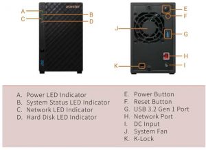 Asustor Drivestor 2 As1102t Font And Rear