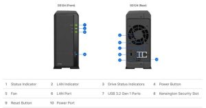 Synology Ds124 Nas Frontandrear