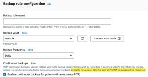 Pitr For Amazon Aurora With Aws Backup F1