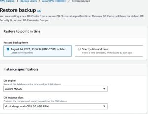 Pitr For Amazon Aurora With Aws Backup F4