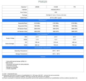 Phison Ufs Ps8325 Controller Spectabl