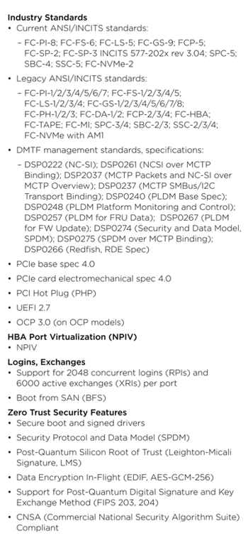 Broadcom Emulex Fc Secure Lpe3710x Lpe3810x Pb100 Spectab1