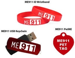 me911_wristbands_and_keychain_usb_drives